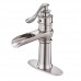 Bathlavish Bathroom Sink Faucet Waterfall Spout Single Handle One Hole Deck Mount Lavatory Brushed Nickel - B07D3MZKBZ